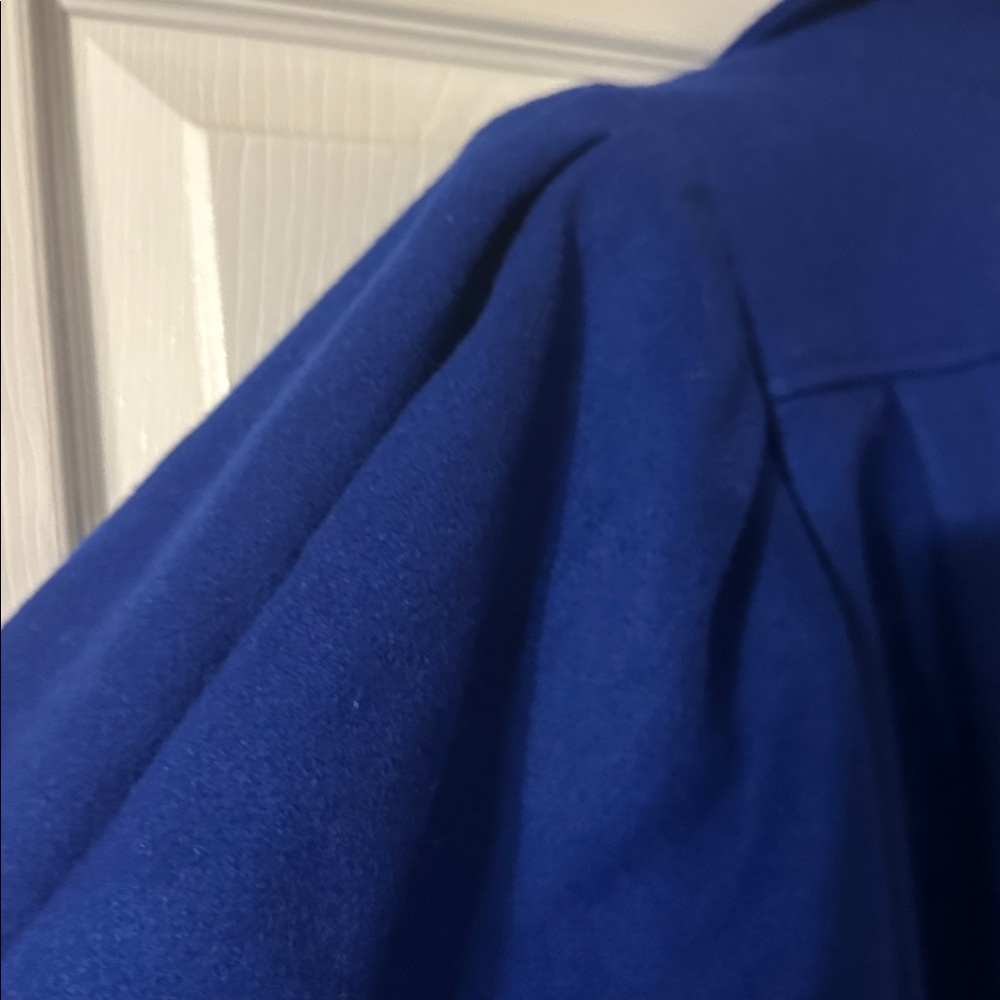 Vintage Women's Blue Double-Breasted Coat by Jofeld - Picture 9 of 9